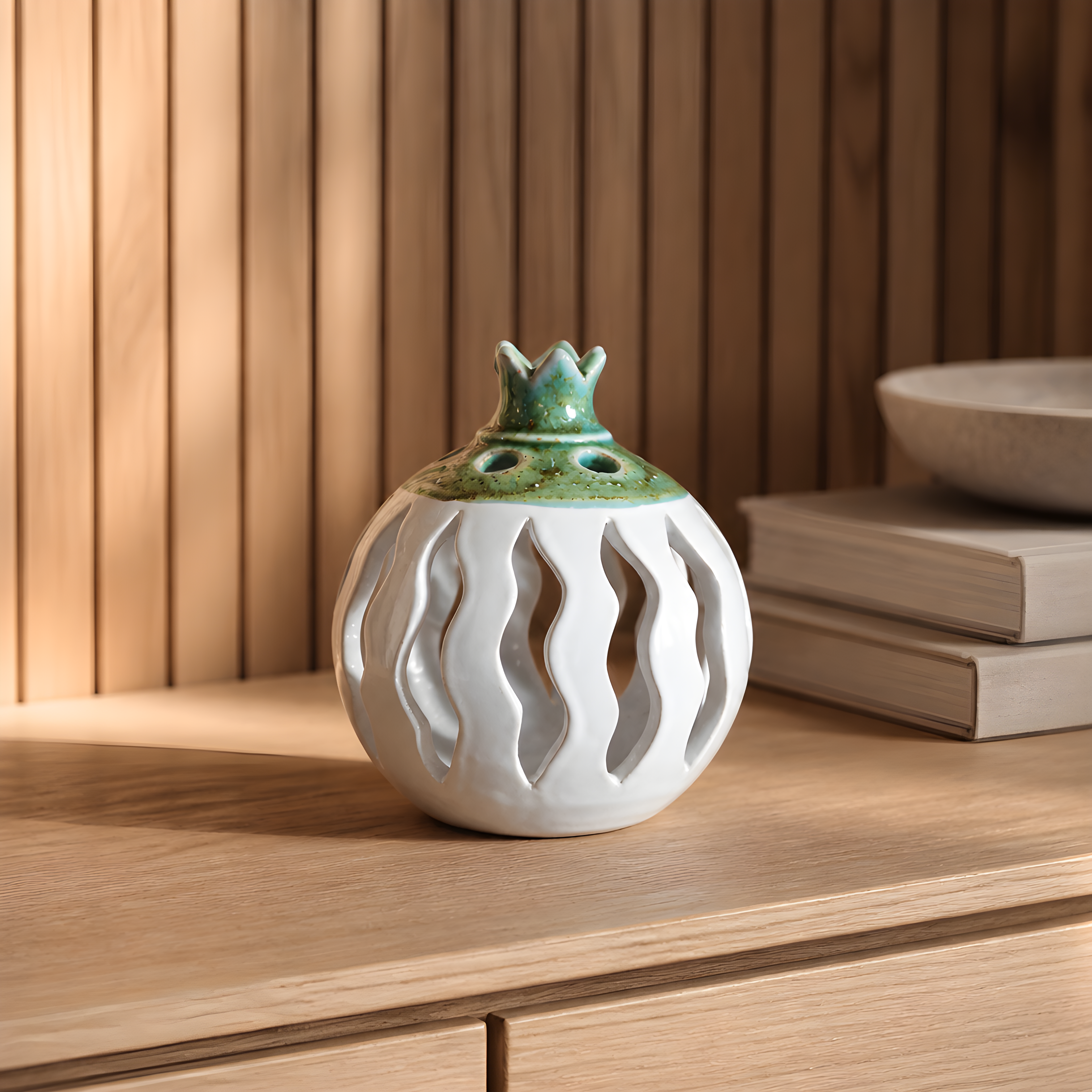 Handcrafted Ceramic Tealight Holder — Cyprus