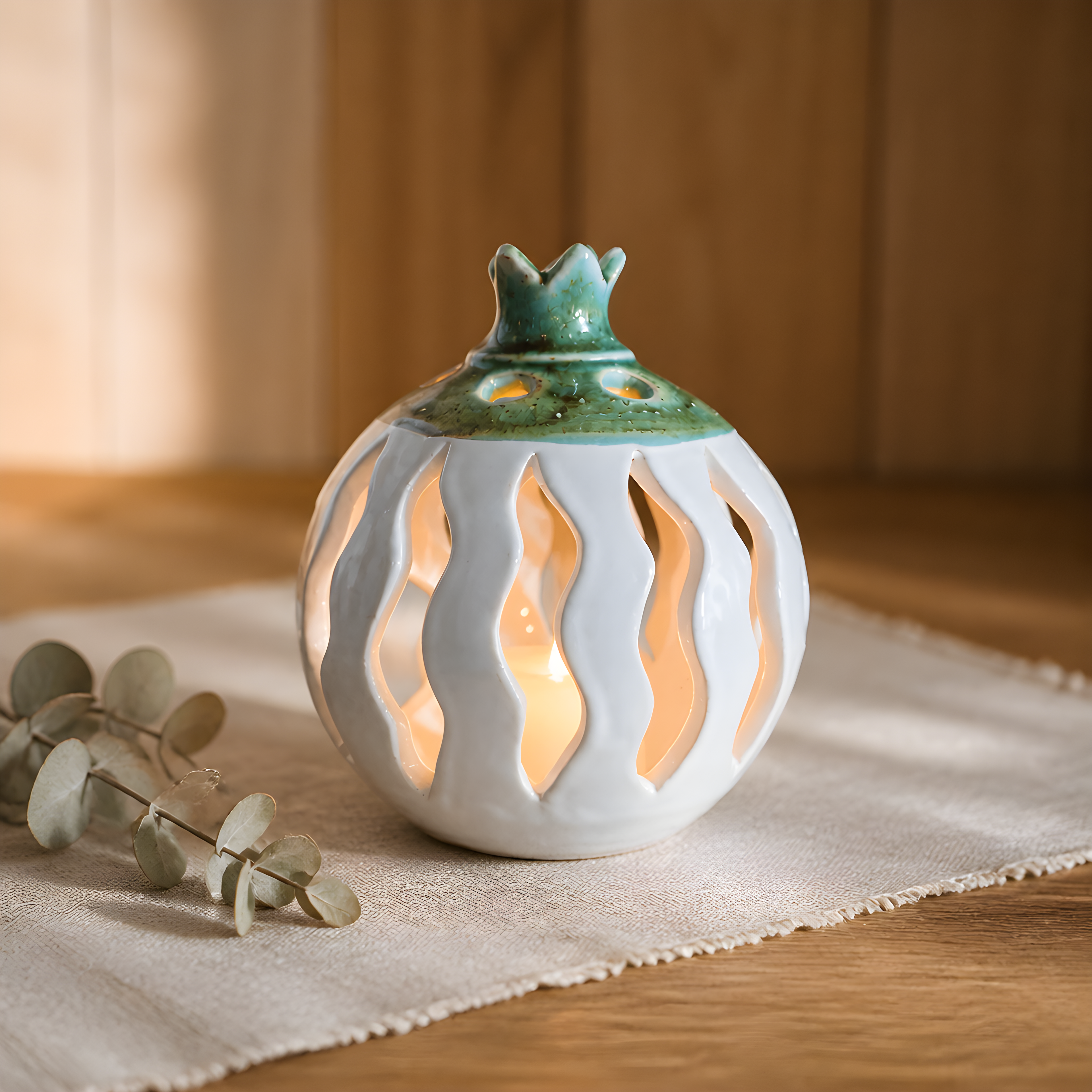 Handcrafted Ceramic Tealight Holder — Cyprus