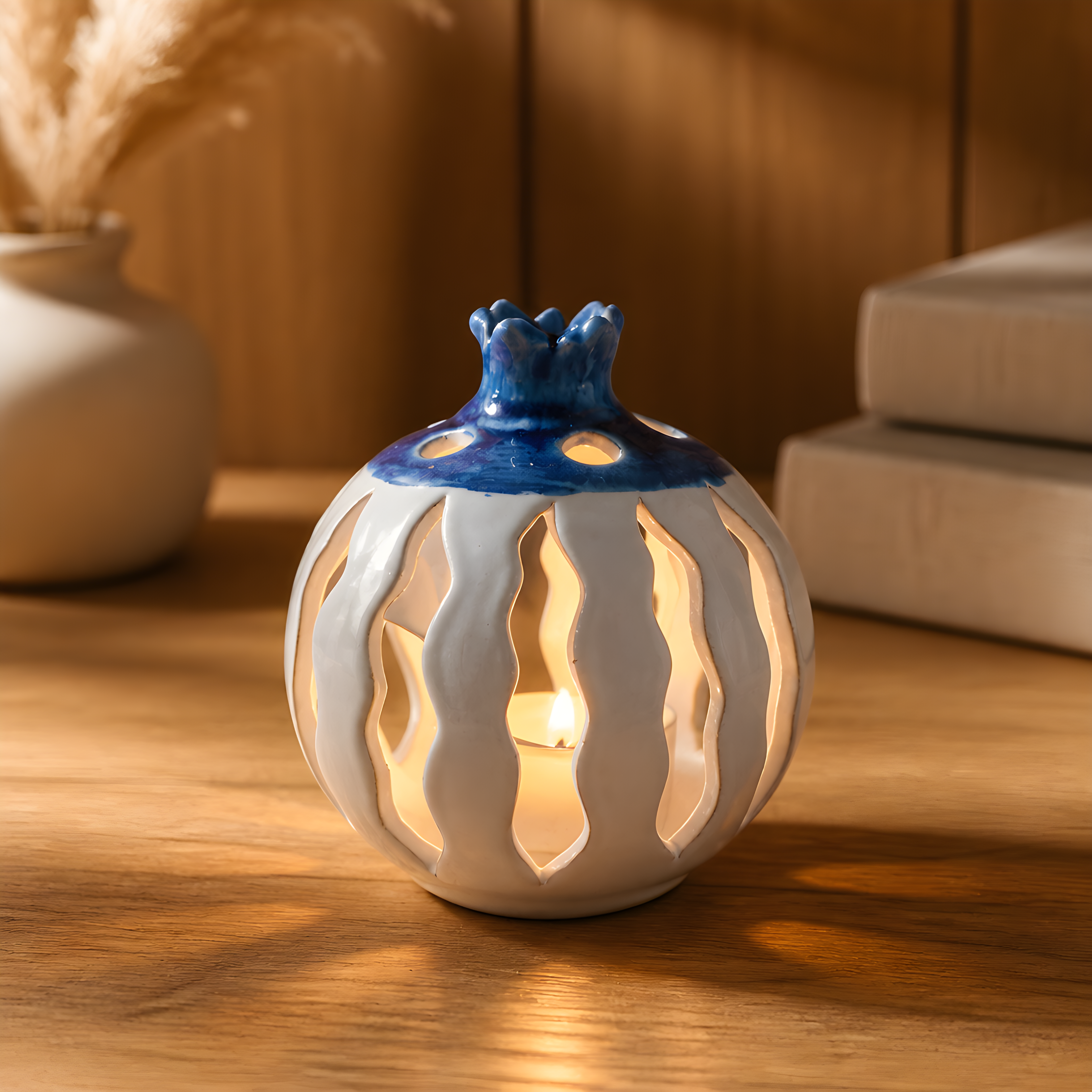 Handcrafted Ceramic Tealight Holder — Cyprus