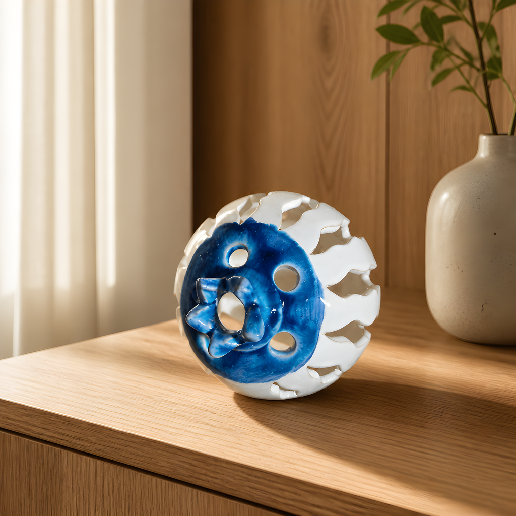 Handcrafted Ceramic Tealight Holder — Cyprus