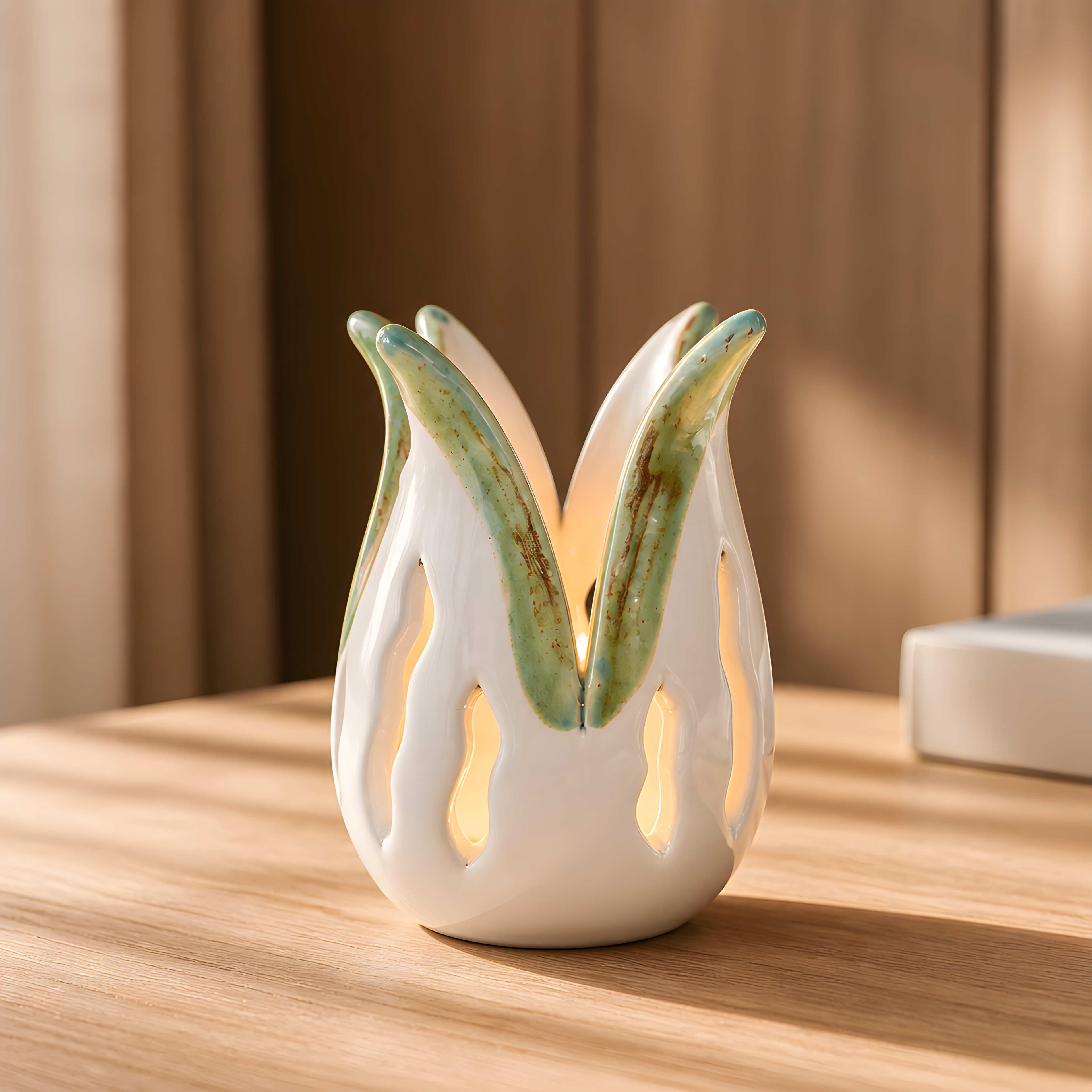 Handcrafted Ceramic Tulip Tealight Holder — Cyprus