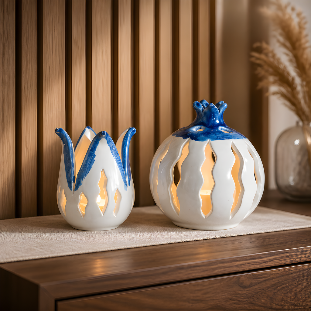 Handcrafted Ceramic Tealight Holder — Cyprus