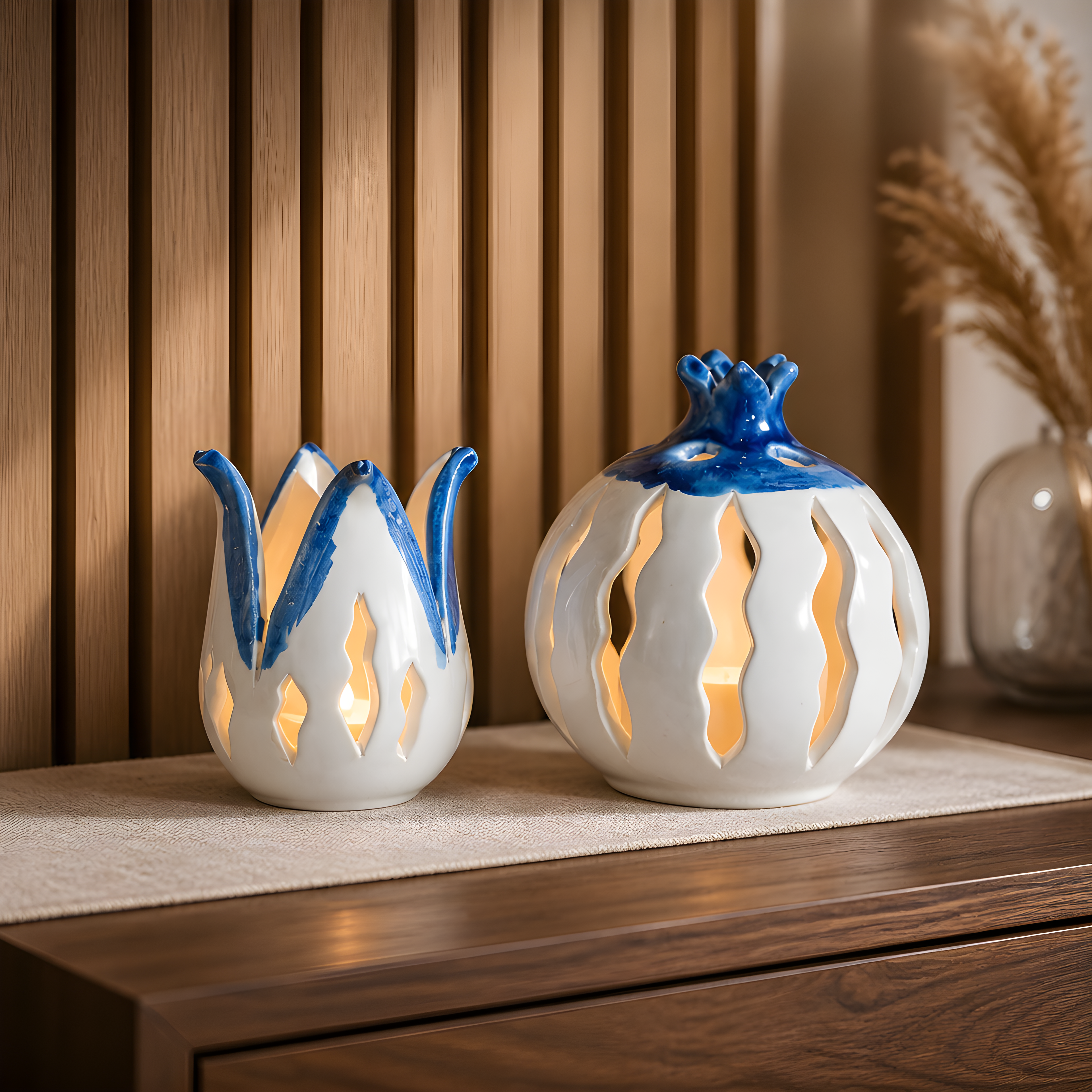 Handcrafted Ceramic Tulip Tealight Holder — Cyprus