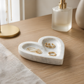 Wooden Heart Dish – Whitewashed Shabby Chic 15cm x 3cm