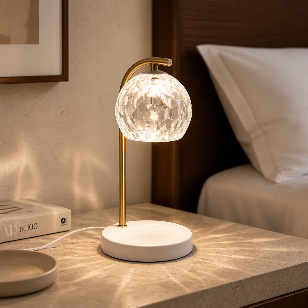 Candle Warmer Lamp – Glass Shade with Dimmer & Timer