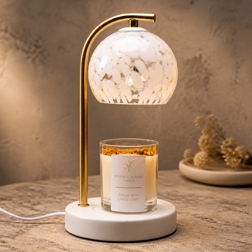 Candle Warmer Lamp – Glass Shade with Dimmer & Timer