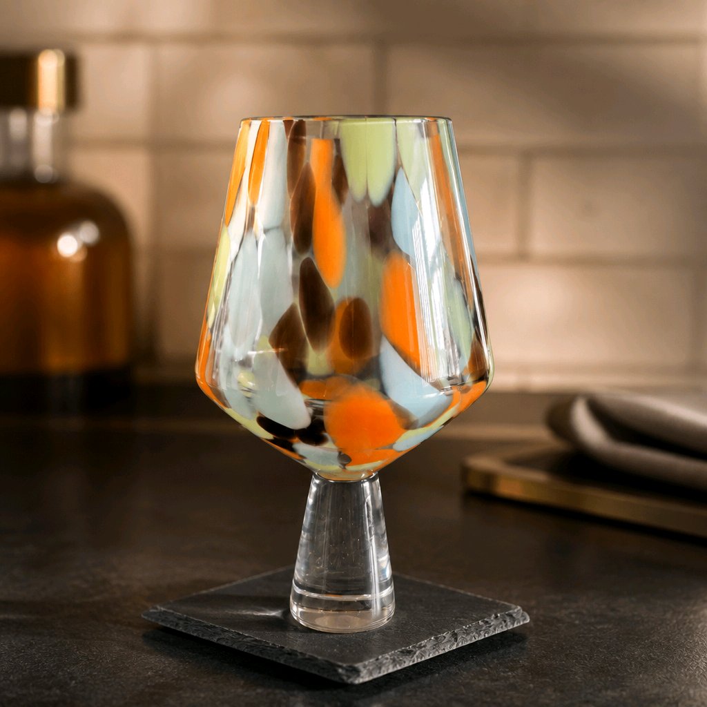 Large Drinking / Gin Glass : Citrus Orange