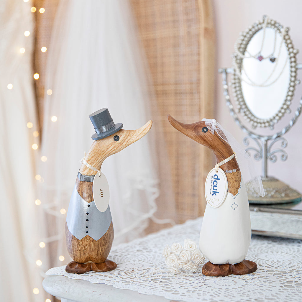 Wedding Ducklings by Dcuk - Personalised Handcrafted Bamboo Root Figurines