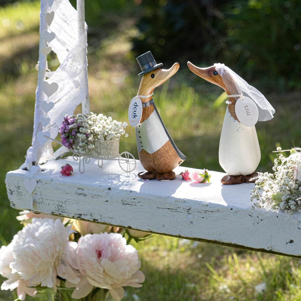 Wedding Ducklings by Dcuk - Personalised Handcrafted Bamboo Root Figurines