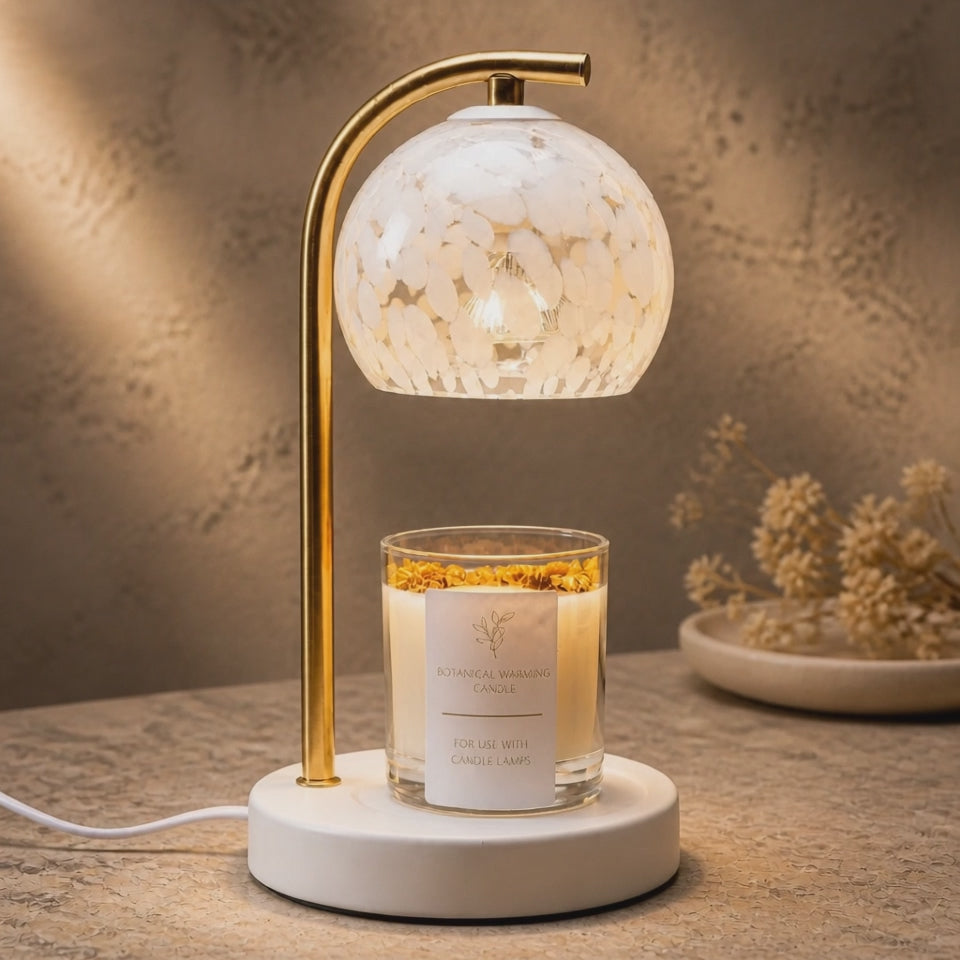 Candle Warmer Lamp – Glass Shade with Dimmer & Timer